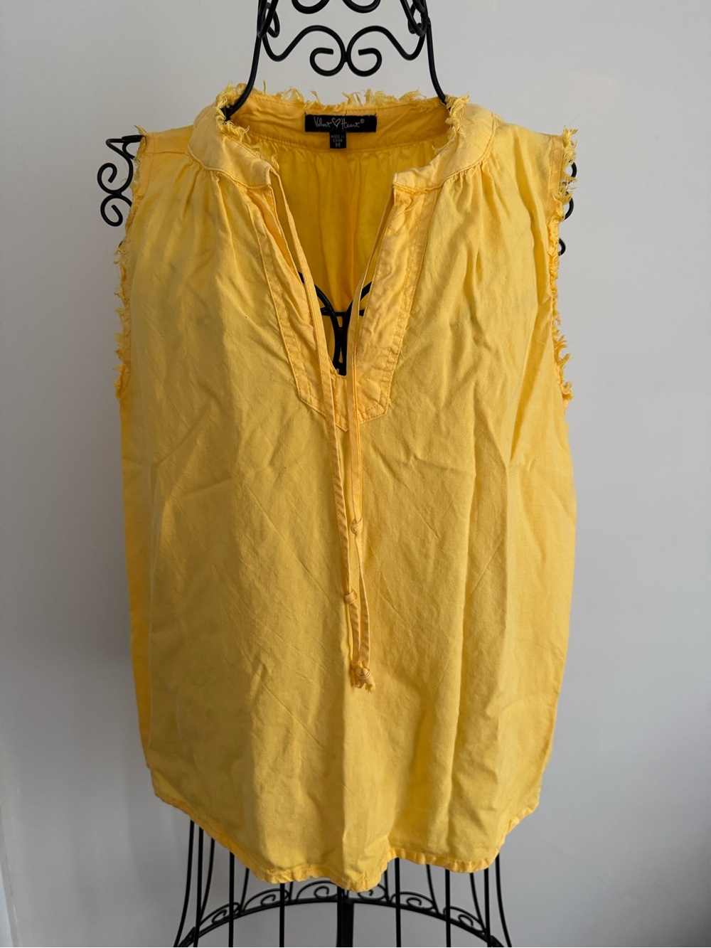Velvet Heart Sunshine Yellow Sleeveless Tie-Detail Top